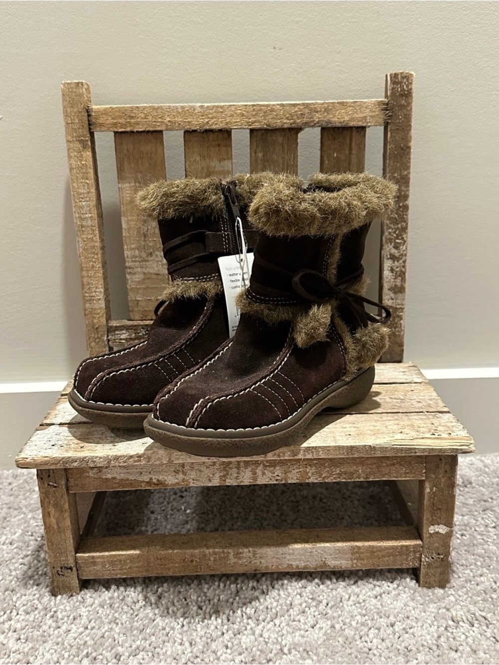 New Vintage Circo Morley Faux Fur Winter Boots Sz Girls 10